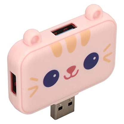 3 in 1 Cute USB Hub, USB A to USB3.0 and USB2.0X 2 Adapter, 5Gbps Multiport USB Docking Station, USB Data Splitter, for Laptop and PC, Girls Student Gift ()