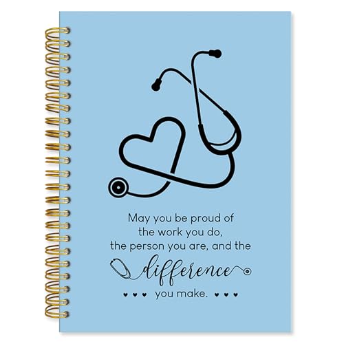 Fewgb Blue Nurse Spiral Notebook Gifts, RN Appreciation Thank You Gifts for Nurses Week Hardcover Lined Notebooks Journal for Office Work, Nursing School Student Future Nurse Notebook A5 5.5x8.3 - color: nurse-blue