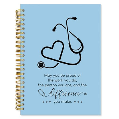 Fewgb Blue Nurse Spiral Notebook Gifts, RN Appreciation Thank You Gifts for Nurses Week Hardcover Lined Notebooks Journal for Office Work, Nursing School Student Future Nurse Notebook A5 5.5x8.3 - color: nurse-blue