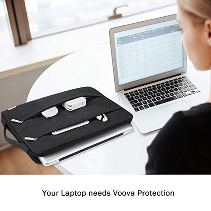Voova 13 13.6 Inch Laptop Sleeve Case Compatible with MacBook Air 13 M1/M2/M3/M4 2020-2025, MacBook Pro 13/14, IPad Air/Pro 13, Waterproof Slim Computer Bag Cover with Handle, Black - color: Black, size: 12.6-13.6 Inch
