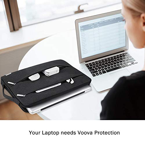 Voova 15.6 16 Inch Laptop Sleeve Case Compatible with MacBook Pro 16 M1/M2/M3/M4 Max 2019-2025, 15.6-16” Hp Lenovo Acer Asus, Waterproof Slim Computer Bag Cover with Handle, Black - color: Black, size: 15.6-16 Inch