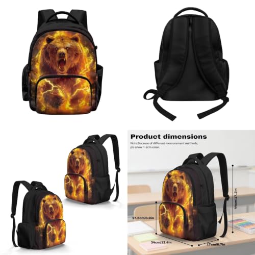 Cool Bear Backpack for Boys Kids Backpack for Girls with Lunch Bag Pencil Case Bottle Bag Kids Bookbag Teen Girl Backpacks for Elementary Middle High School 17 inch Back-to-School Gifts - color: Cool Bear