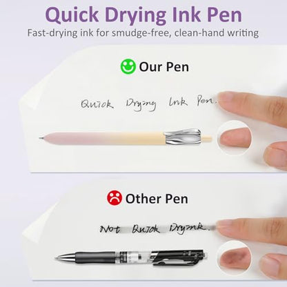 Solati Premium Gel Pens, 5-Pack Retractable 0.5mm Black Ink Pens, Luxury Aesthetic Fluid Design, Smooth Quick-Dry Writing Pens for Journaling, Note-Taking, Office, School Supplies (Z4 5PCS Aurora) - color: Z4 5PCS Aurora