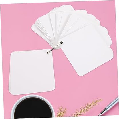 STOBOK Blank Flashcards Index Cards Rings Punched Studying Note Cards Hand Painting Memo - size: 7.80X7.80X0.01CM