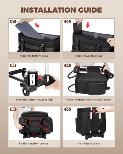 Ytonet Rolling Laptop Bag with Large Cup Holder, 15.6 In Rolling Briefcase for Women Rolling Teacher Bag with Insulated Lunch Box, Detachable Trolley Roller Tote Bags for Work, Office, Teacher, Black - color: Pure Black