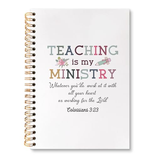 Bible Teacher Spiral Notebook Journal, Christian Teachers Gifts Journal for Notes Planning, Colossians 3:23 Bible Study for Notes Planning, Teacher Gifts for Women, 5.5 X 8.3 Inch - color: Christian