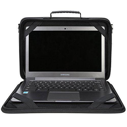 Targus Work-In Case Business Laptop Shoulder Bag for Macbook/Notebook Compact Design with Front Pocket, Carrying Shoulder Strap, Protective Sleeve for 13.3-14-Inch Laptop, Black (TKC002) - size: 14 inch, style: Business Bag