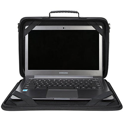 Targus Work-In Case Business Laptop Shoulder Bag for Macbook/Notebook Compact Design with Front Pocket, Carrying Shoulder Strap, Protective Sleeve for 13.3-14-Inch Laptop, Black (TKC002) - size: 14 inch, style: Business Bag