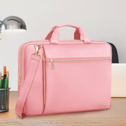 15.6 16 Inch Laptop Bag Case for Women Men Compatible with MacBook Pro M5/HP OmniBook Omen Envy/Dell Pro Inspiron/Lenovo Yoga IdealPad, Messenger Carrying Briefcase Computer Bag Case, Pink - color: Pink, size: 15.6 inch
