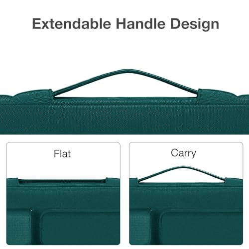MOSISO 360 Protective Laptop Case 13.3 inch, 13-13.3 inch Laptop Sleeve | Compatible with MacBook Air/Pro 13 / Pro 14, HP Dell ASUS Lenovo,Side Open Bag with 2 Raised&1 Flapover Pockets, Teal Green - color: Teal Green, size: 13.3 inch