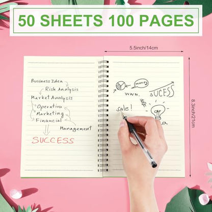 Yahenda 18 Pcs Spiral Notebooks Bulk, A5 8.3 x 5.5 Inch College Ruled Lined Notebooks, 100 Pages Soft Cover Journals for Students Classroom Office Back to School Supplies (Pink,Light Green) - color: Pink,Light Green