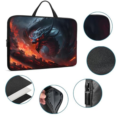 Laptop Sleeve Bag with Handle Computer Protective Soft Cover Case for 14 Inch 13 Inch Laptop,Fire Dragon - color: Fire Dragon
