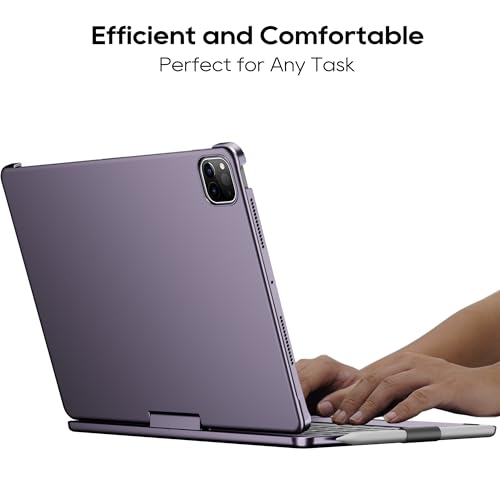 edaiser Swivel Keyboard Case for iPad Pro 11-inch M5 M4 (2025 2024) Purple | 360° Rotatable Protective Cover with Pencil Holder | Multi-Touch Trackpad | RGB Backlit | A3357 A3358 A3359 A2836 A2837 A3006 - color: Metallic Purple, size: iPad Pro 11" (M4/M5)