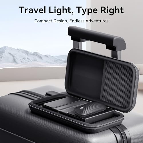Portable Foldable Keyboard and Mouse Combo | Dual Mode Bluetooth×2+2.4G Wireless,Rechargeable Silent Full-Layout Travel Kit for iPad,Tablet,Laptop,Home & Office Black