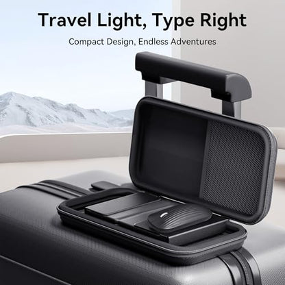Portable Foldable Keyboard and Mouse Combo | Dual Mode Bluetooth×2+2.4G Wireless,Rechargeable Silent Full-Layout Travel Kit for iPad,Tablet,Laptop,Home & Office Black