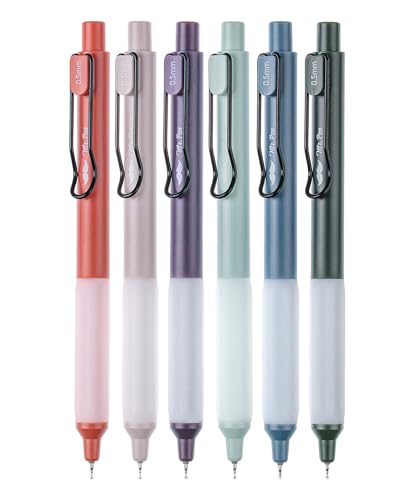 Mr. Pen- Retractable Gel Pens, 6 Pack, Black Ink, Vintage Barrels | Fine Point 0.5 mm, Fast Dry, Smooth Writing, Cute Pens for Drawing, Writing Planner and School Supplies - color: Vintage Barrels, size: 6 Pack