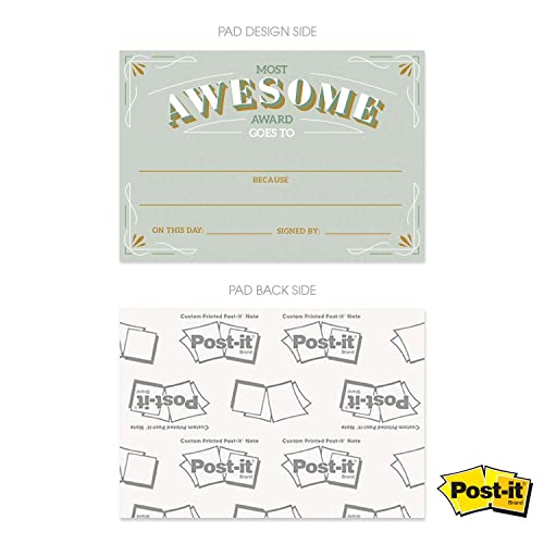 Motivational Achievement Certificate Fill in Sticky Note Pads / 6" x 4" Repositionable Recognition Award Sticky Pads / 50 Sheets Per Pad/Set of 5 Designs/Made in USA - color: Motivational