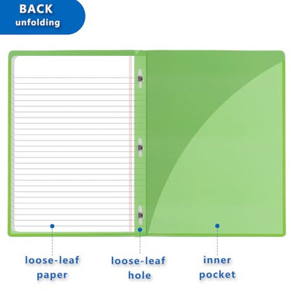 3 Ring Weatherproof Binder Notebook Kit with Waterproof Cover and 300 Pages All-Weather Loose Leaf Paper 8.5"x11" for Outdoor Tactical Field Camping Note (Green)
