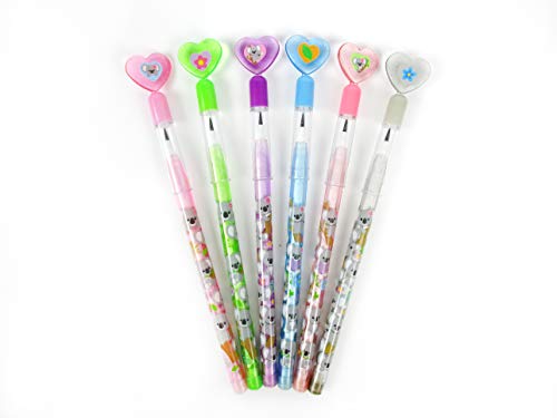 TINYMILLS 24 Pcs Koala Multi Point Stackable Push Pencil Assortment with Eraser for Koala Birthday Koala Party Favor Prize Carnival Goodie Bag Stuffers Classroom Rewards Pinata Fillers