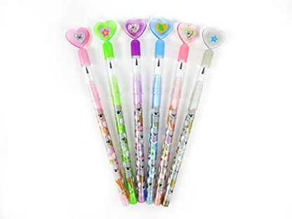 TINYMILLS 24 Pcs Koala Multi Point Stackable Push Pencil Assortment with Eraser for Koala Birthday Koala Party Favor Prize Carnival Goodie Bag Stuffers Classroom Rewards Pinata Fillers