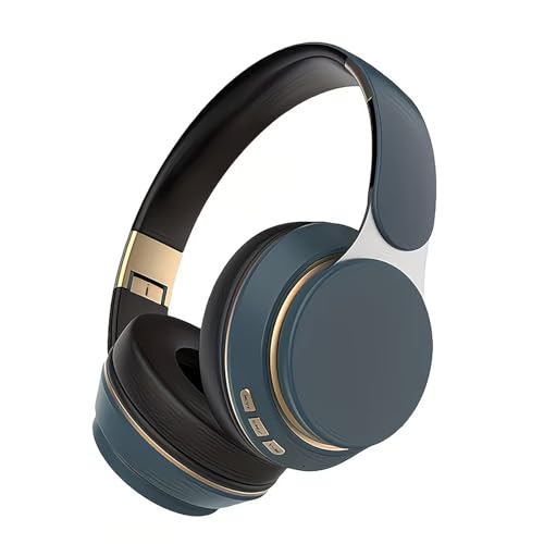 Wireless Bluetooth Headphones, Foldable Over-Ear Headphones with Microphone, Compatible with Phones, Laptops and Tablets, Suitable for School, Travel and Gaming (Blue) - color: Blue
