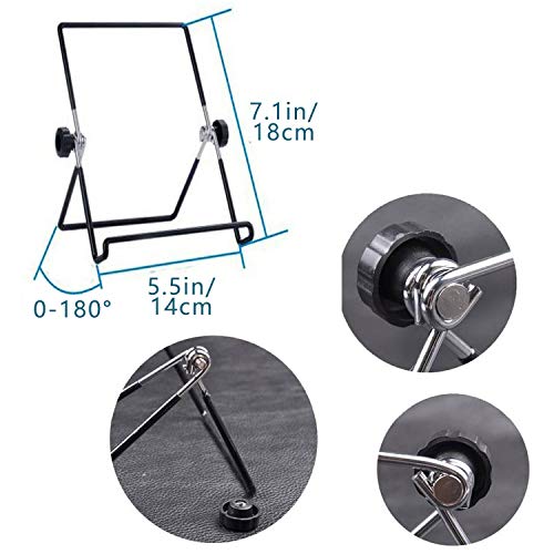 VOVIGGOL Adjustable Tablet Stand Holder 2 Pack, Non-Slip Foldable Holder Cradle Fit for 9-12.9" Tablets, iPad, Samsung and Kindle Fire, Display Stand Picture Frame Stand for Photos (2 Large Black)