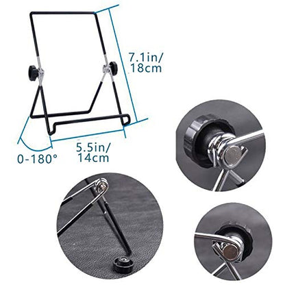 VOVIGGOL Adjustable Tablet Stand Holder 2 Pack, Non-Slip Foldable Holder Cradle Fit for 9-12.9" Tablets, iPad, Samsung and Kindle Fire, Display Stand Picture Frame Stand for Photos (2 Large Black)