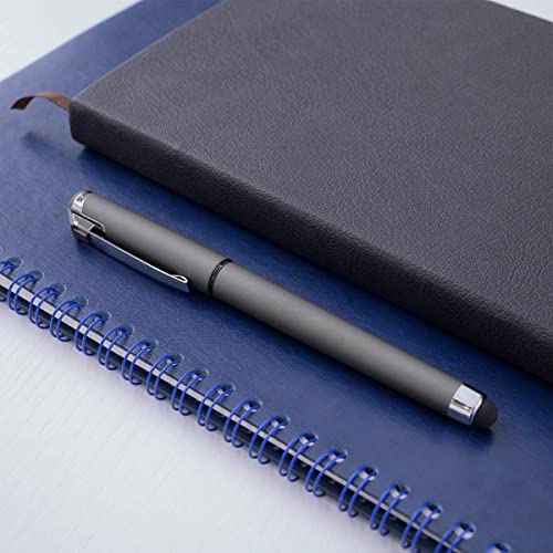 MiSiBao 0.5mm Black Ink Gel Ink Rollerball Pens 2 in 1 Medium Point Pens with Stylus Work Pen Smooth Writing for Office (Black Ink 18-pack 0.5mm Grey) - color: Grey-0.5mm-18pack