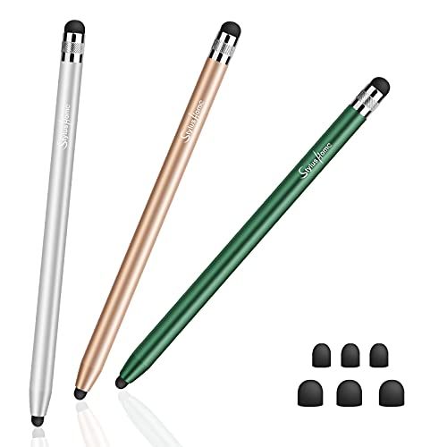 StylusHome Stylus Pens for Touch Screens (3 Pcs), Sensitivity & Precision Stylus, 2 in 1 Capacitive Stylus with 6 Extra Tips for iPad iPhone Tablets Samsung Galaxy All Universal Touchscreen Devices | For iPad iPhone Tablets Samsung Galaxy All Universal To