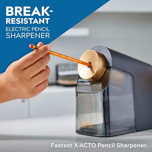 X-ACTO Mighty Pro Electric Pencil Sharpener, Black, 1 Count - Back to School, Teacher, Classroom Supplies