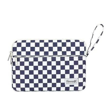 Canvaslife Laptop Sleeve Case Cover with Pocket for MacBook Pro 14 inch and 14 inch-14.4 inch HP, Lenovo, Dell, ASUS, Acer Notebook Computer (Deep Blue Checker) - color: Deep Blue Checker, size: 14 inch / 14.0 inch