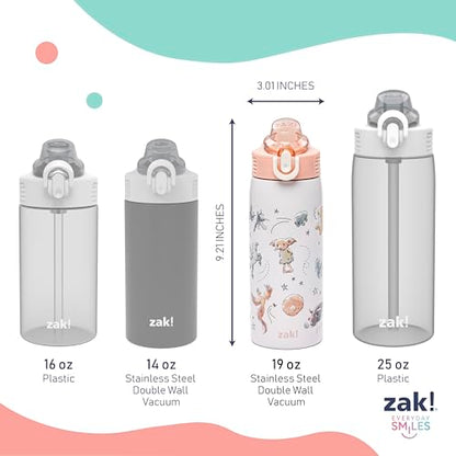Zak Designs Harry Potter Sage 19oz Leak-Proof Straw Kids Water Bottle | BPA Free, Insulated Stainless Steel, Cupholder Friendly, Dishwasher Safe, Lid Lock, Handle, For School, Home, Travel - color: Harry Potter