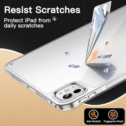 JETech Clear Case for iPad Pro 13-Inch M5/M4 (2025/2024), Anti-Yellowing Transparent Shockproof Slim Tablet Back Cover with Hard PC Back and Soft TPU Bumper - size: iPadPro13(2025/2024)