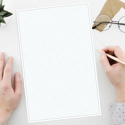 Engineering Graph Paper Pad - 17" x 11" Grid Paper for Engineering, Drafting, Blueprint Drawing, 25 Sheets/50 Pages 4x4 Blue Quad Rule by Better Office Products - size: 1-Pack