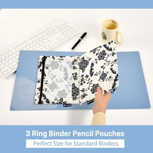 Goth Bats Pencil Pouches for 3 Ring Binder, Zipper Binder Pencil Case, 2 Pack Clear Window Case Bag for Office Organizers - color: Goth Bats 1