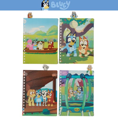 Bluey Tab Journal Notebook, Spiral Bound, 96 Lined Pages, 8 x 7 inches - style: Bluey