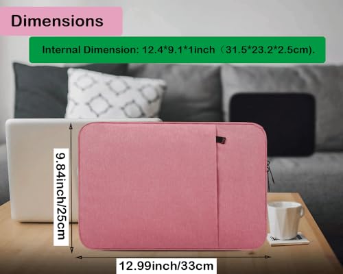 CAAORDKSO 11.6-12.3 Inch Laptop Sleeve for Lenovo 11.6" 300e 500e Chromebook, Dell Latitude 3190 11.6", Samsung Chromebook Plus 12.2", acer Chromebook Spin 511 11.6", 12-13" Microsoft Surface Pro,Pink - color: Pink
