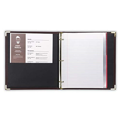 Samsill Classic Collection Leather 3 Ring Binder, Executive Presentation Portfolio, 0.5 Inch (Holds 100 Sheets), Brass Round Ring, Burgundy - color: Burgandy, size: 0.5 Inch, style: Classic