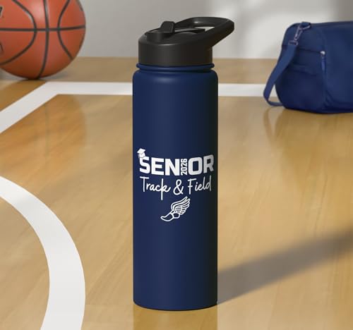 Track & Field Senior 2026 Graduation Class Of 2026 Graduate Stainless Steel Insulated Water Bottle