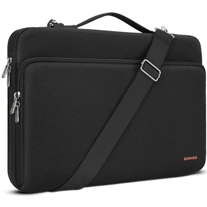 DOMISO 14 inch Laptop Case Sleeve Protective Cover Compatible with MacBook Air 15 M4 M3 M2,MacBook Pro,14-15 inch HP Dell ASUS Lenovo Chromebook,Waterproof Computer Bag with Shoulder Strap,Black - color: Black, size: 14 inch