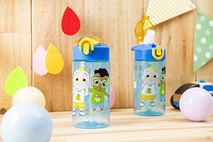 Zak Designs CoComelon Kids Water Bottle with Spout Cover and Built-In Carrying Loop, Durable Plastic, Leak-Proof Water Bottle Design for Travel (16 oz, 2-Pack, Non-BPA) - color: CoComelon 2pk