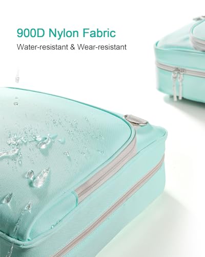 3-Inch 3-Ring Zipper Binder with Shoulder Strap and Multiple Pockets | D-Ring Zip Up Binder with 700 Sheets Capacity, Compatible with 13" MacBook/Tablet, for Middle School, Office, Mint Green - color: Mint Green