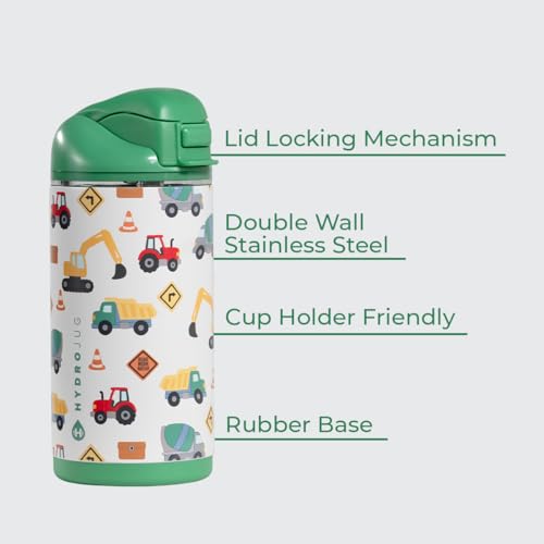 HydroJug Ease2o 14oz Kids Water Bottle, Straw & Chug Lid, Under Construction - color: Under Construction