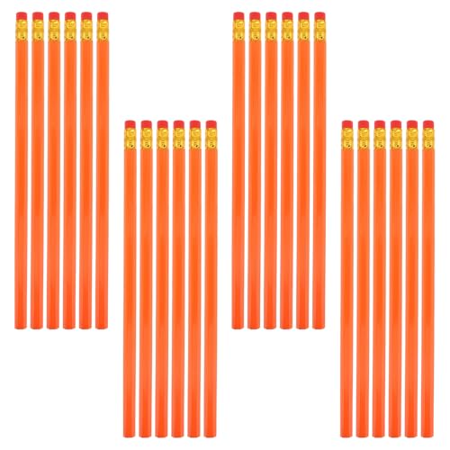 Amosfun 24pcs Yellow Hb Wooden Pencils with Erasers for Back to School Writing and Sketching, Comfortable Grip Childrens Pencils for Classroom and Homework Use