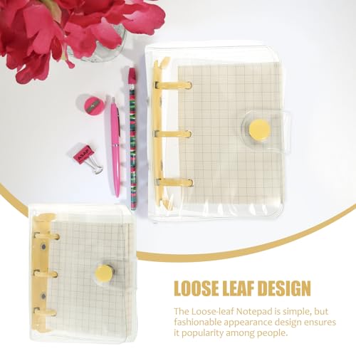 GAROZATION Mini 3-ring Loose-leaf Binder Notebook, Small Decorative Scrapbook Notepad with Smooth Writing Pages, Multi-function Mini Notebook for School, Office, and Personal Notes