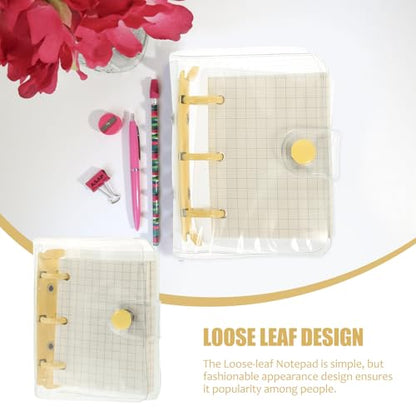 GAROZATION Mini 3-ring Loose-leaf Binder Notebook, Small Decorative Scrapbook Notepad with Smooth Writing Pages, Multi-function Mini Notebook for School, Office, and Personal Notes