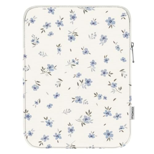 MoKo 9-11 Inch Tablet Sleeve Bag Padded Protetive Carrying Case | Fits New 11inch iPad Air M4, iPad A16 2025, iPad Pro 11 M4, Air 5/4/3, iPad 10/9/8th Gen, Tab S8/S9 11", Mint Blue Floral - color: Mint Blue Floral, size: 9-11 inch