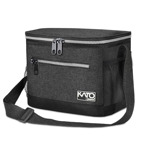Tirrinia Insulated Lunch Box for Men/Women, Leakproof Lunch Bag for School Work, Large Lunch Tote Kids Boys Girls Student Back to School, Soft Cooler Office Picnic Beach Camping for Adults, Charcoal - color: Black, size: Medium - 7.8L