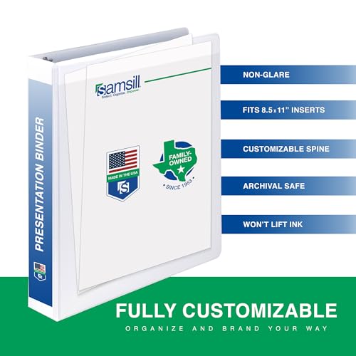 Samsill 2 Inch 3 Ring Binders, Economy Round Ring, Clear View Cover, 425 Sheet Capacity - for School, Home, Office - White, 12 Pack - color: White, size: 12-Pack, style: 2-Inch