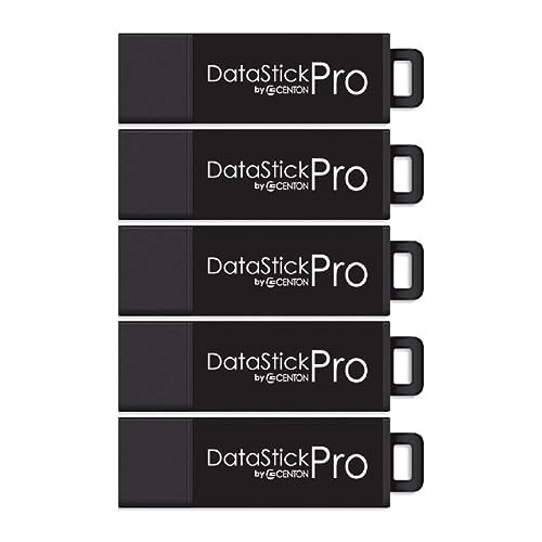 Centon DataStick Pro USB 3.2 Gen1 Flash Drive 128GB 5-Pack Black High Speed - size: 128 GB (Pack of 5)